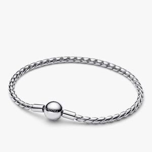 Pandora Sterling Silver Round Clasp Wing Chain Bracelet 7.5 inches